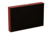 18" Black/Red Leatherette Backgammon, 3042L