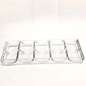 100 Clear Acrylic Chip Rack/Tray (Bulk Order), AGS-RackClearBulk