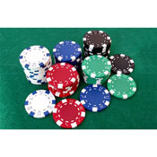 500ct Striped Dice 11.5g Clay Poker Chips Aluminum Case Promo Set, Promo-Set