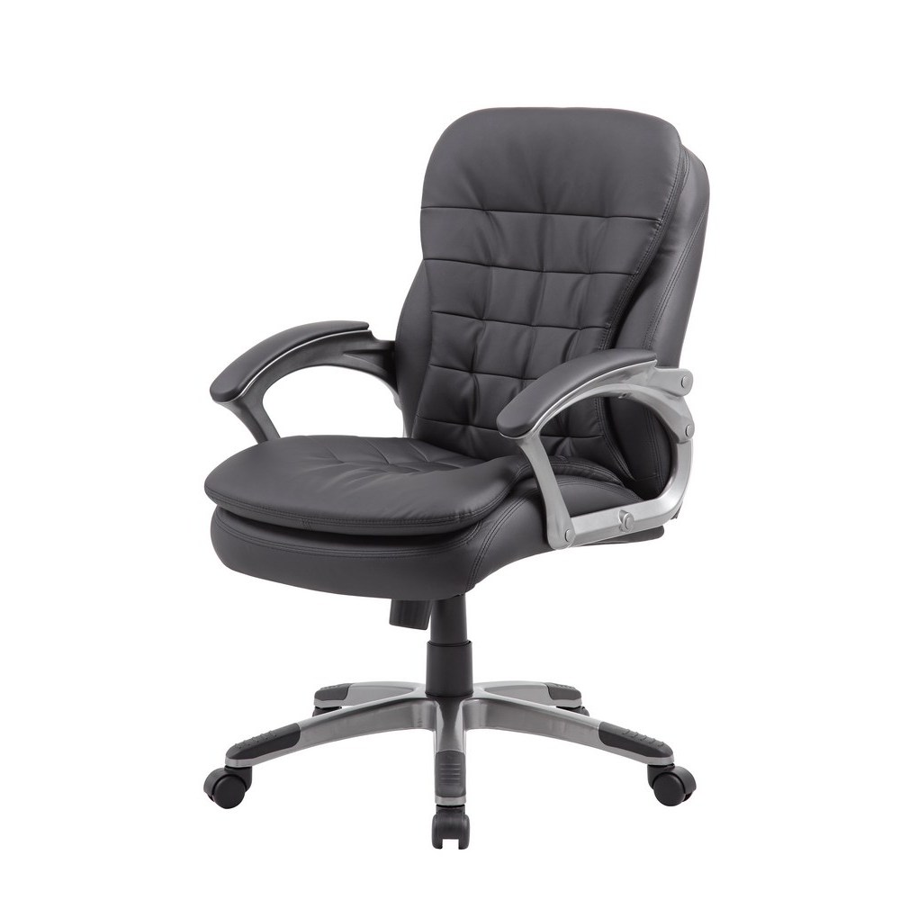 Executive Mid Back Pillow Top Chair Black - Boss Office Products : Target