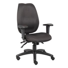 Boss Black High Back Task Chair W/ Seat Slider, B1002-SS-BK