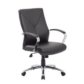 Boss LeatherPlus Executive Chair in Black, B10101-BK