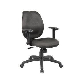 Boss Black Task Chair W/ Adjustable Arms, B1014-BK