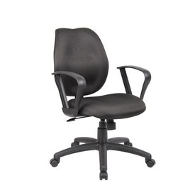 Boss Black Task Chair W/Loop Arms, B1015-BK