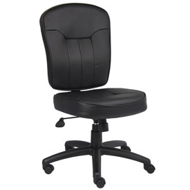 BLACK LEATHERPLUS POKER CHAIR NO ARMS - B1560, B1560