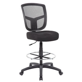 Boss Contract Mesh Armless Drafting Stool, B16020