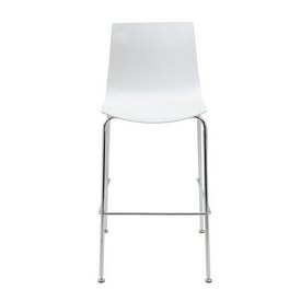Boss White Stool w/Chrome Frame (set of 2), B16700-W-2