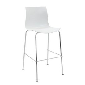 Boss White Stool w/Chrome Frame (set of 4), B16700-W-4