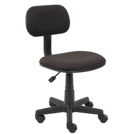 Boss Black Fabric Steno Chair in Black, B205-BK