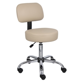 Boss Beige Caressoft Medical Stool W/ Back Cushion, B245-BG