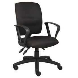 Boss Multi-Function Fabric Task Chair W/Loop Arms, B3037-BK