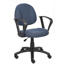 Boss Blue Deluxe Posture Chair W/ Loop Arms, B317-BE