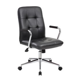 Boss Modern Office Chair w/Chrome Arms - Black, B331-BK