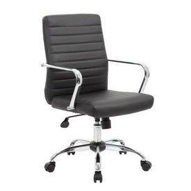Boss Retro Task Chair with Chrome Fixed Arms, B436C-CP