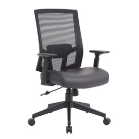 Boss Mesh Back Task Chair, B6044AM-BK