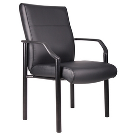 Boss Mid Back Guest Chair In LeatherPlus, B689