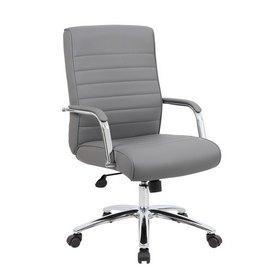 Boss Modern Executive Conference Chair - Ribbed Grey, B696CRB-GY