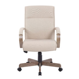 Boss Modern Executive Conference Chair - Beige w/Driftwood, B696DW-BG
