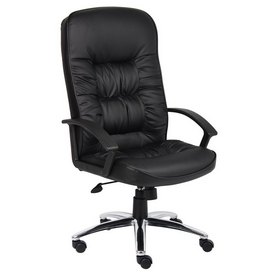 Boss High Back LeatherPlus Chair W/ Chrome Base, B7301C