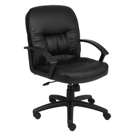 Boss Mid Back LeatherPlus Chair W/ Knee Tilt, B7307