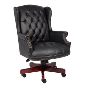 Boss Wingback Traditional Chair In Black, B800-BK