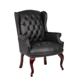 Boss Wingback Traditional Guest Chair In Black, B809-BK