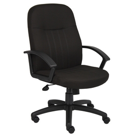 Boss Mid Back Fabric Managers Chair In Black, B8306-BK