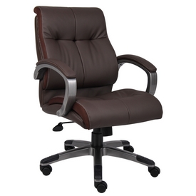 Boss Double Plush Mid Back Executive Chair, B8776P-BN