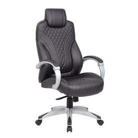 Boss Hinged Arm Executive Chair With Synchro-Tilt in Black, B8871-BK