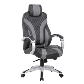 Boss Executive Hinged Arm Chair - Black/Grey, B8871-BKGY