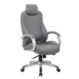 Boss Hinged Arm Executive Chair With Synchro-Tilt in Grey, B8871-GY