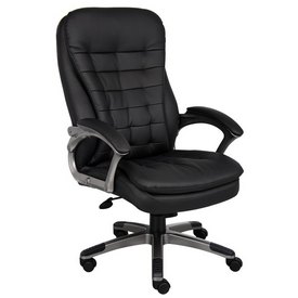 Boss High Back Executive Chair With Pewter Finished Base/Arms, B9331