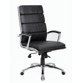 Boss Executive Vinyl Chair with Metal Chrome Finish, B9471-BKW