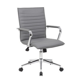 Boss Grey Vinyl Hospitality Chair, B9533C-GY