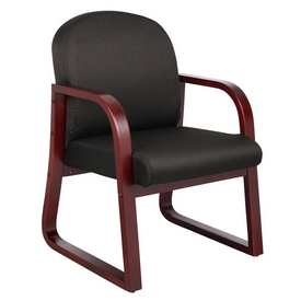 Boss Mahogany Frame guest, accent or dining chair In Black Fabric, B9570-BK Boss Mahogany Frame guest, accent or dining chair In Black Fabric, B9570-BK
