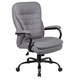 Boss Heavy Duty Double Plush CaressoftPlus Chair - 400 Lbs. in Grey, B991-GY