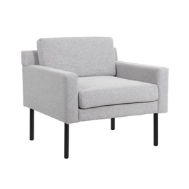 Boss Grey Poly-Linen Weave Lounge Chair, BR8001-GY