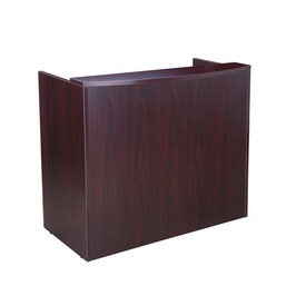 Glazed Reception Desk, 48Wx26Dx41.5H Mahogany, N168-M