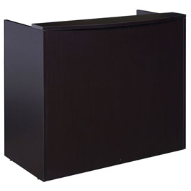 Glazed Reception Desk, 48Wx26Dx41.5H Mocha, N168-MOC