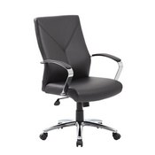 Boss LeatherPlus Executive Chair in Black, B10101-BK
