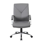 Boss LeatherPlus Executive Chair in Grey, B10101-GY