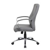 Boss LeatherPlus Executive Chair in Grey, B10101-GY