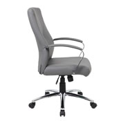 Boss LeatherPlus Executive Chair in Grey, B10101-GY
