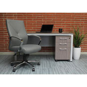 Boss LeatherPlus Executive Chair in Grey, B10101-GY