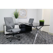Boss LeatherPlus Executive Chair in Grey, B10101-GY