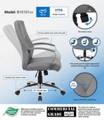 Boss LeatherPlus Executive Chair in Grey, B10101-GY
