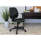 Boss Black Task Chair W/ Adjustable Arms, B1014-BK