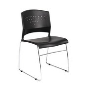 Boss Black Stack Chair With Chrome Frame 4 Pcs Pack, B1400-BK-4