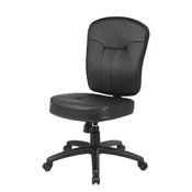 BLACK LEATHERPLUS POKER CHAIR NO ARMS - B1560, B1560