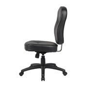 BLACK LEATHERPLUS POKER CHAIR NO ARMS - B1560, B1560